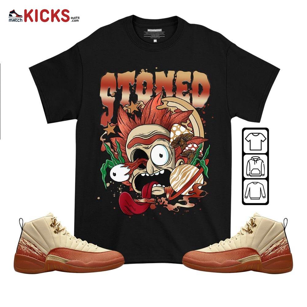 Stoned Trippy Rick Sneaker Shirt Match Eastside Golf 12s, Jordan 12 Retro Eastside Golf MKO T-Shirt