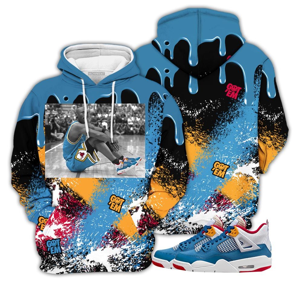 Streetwear Basketball Number 23 Sneaker Shirt Match Retro Messy Room 4S, Jordan 4 Gs Messy Room Hoodie Sweatshirt Tee All Over Print MKO Shirt