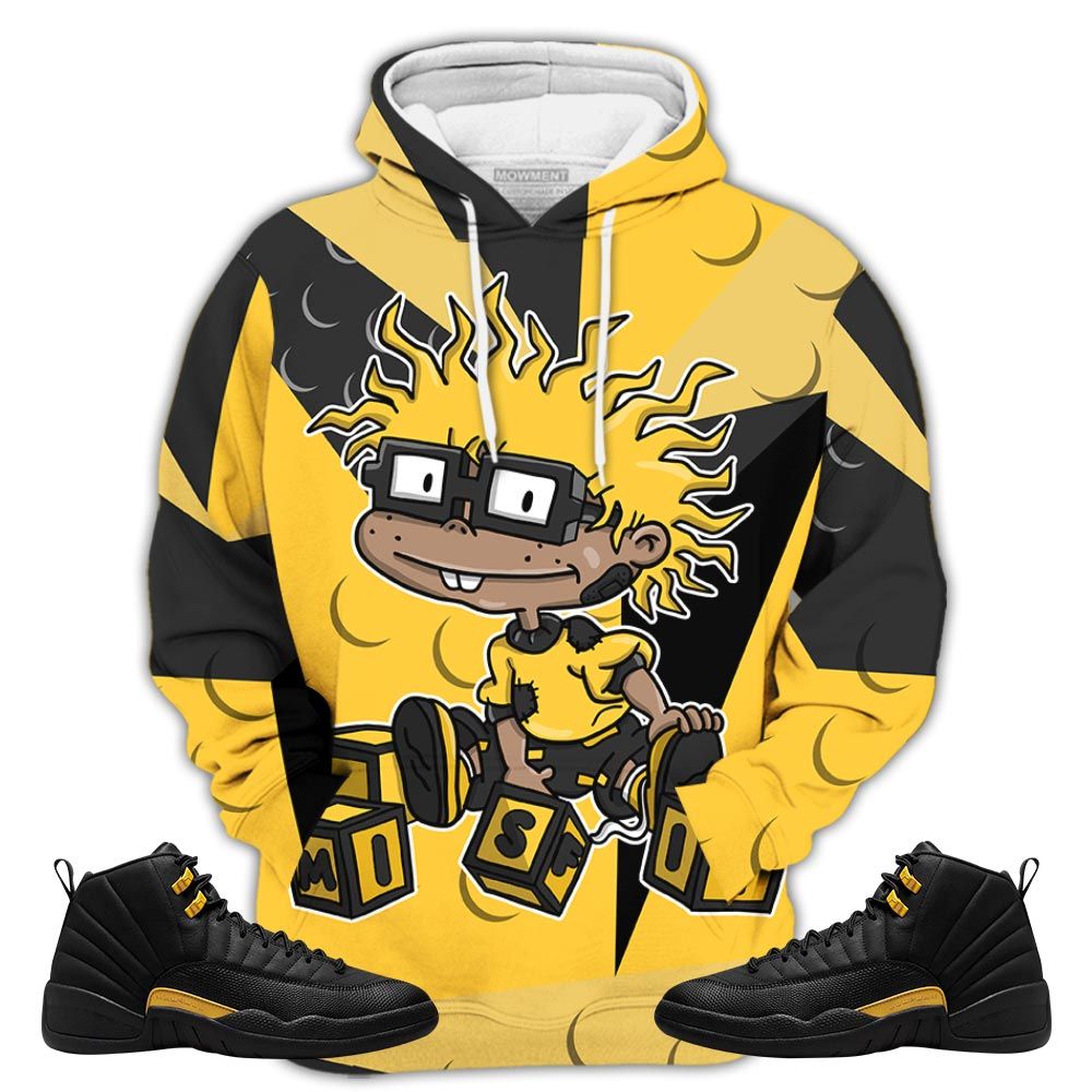 Streetwear Chuckie Rugrats Misfit Sneaker Shirt Match Black Taxi 12S, Jordan 12 Retro Black Taxi Hoodie Sweatshirt Tee All Over Print MKO Shirt