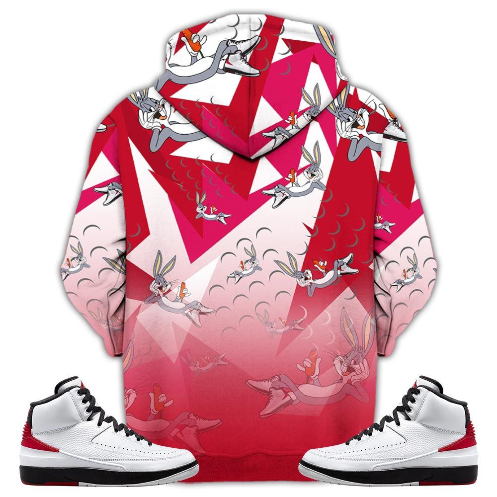 Streetwear Funny Bunny Shoes Sneaker Shirt Match 2 Chicago Varsity Red, Jordan Retro 2 Chicago Hoodie Sweatshirt Tee All Over Print MKO Shirt