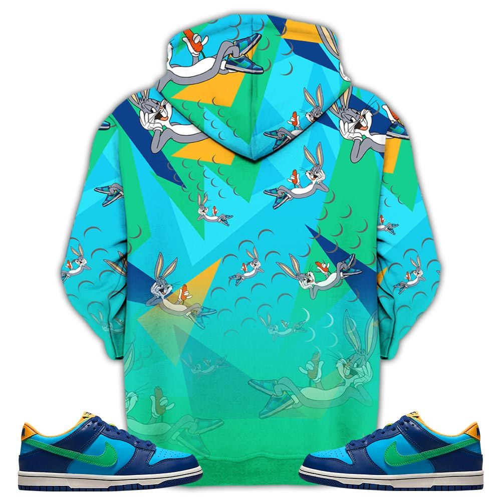 Streetwear Funny Bunny Shoes Sneaker Shirt Match Dunk Low Gs Kyrie, Dunk Low Gs Electric Algae Hoodie Sweatshirt Tee All Over Print MKO Shirt