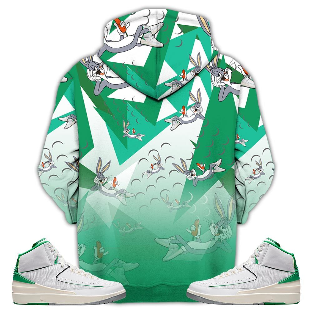 Streetwear Funny Bunny Shoes Sneaker Shirt Match Lucky Green 2S, Jordan 2 Lucky Green Hoodie Sweatshirt Tee All Over Print MKO Shirt