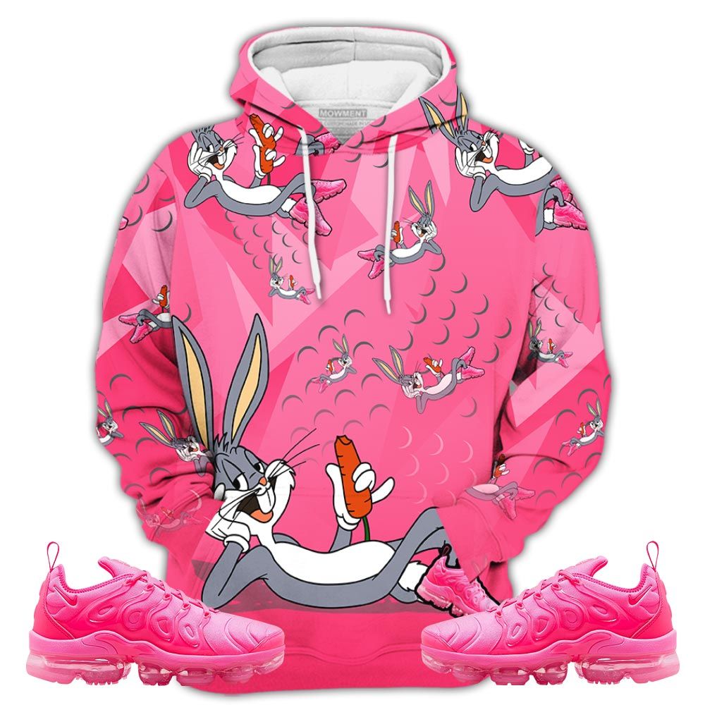 Streetwear Funny Bunny Shoes Sneaker Shirt Match Plus Triple Pink, Air Vapormax Plus Triple Pink Hoodie Sweatshirt Tee All Over Print MKO Shirt