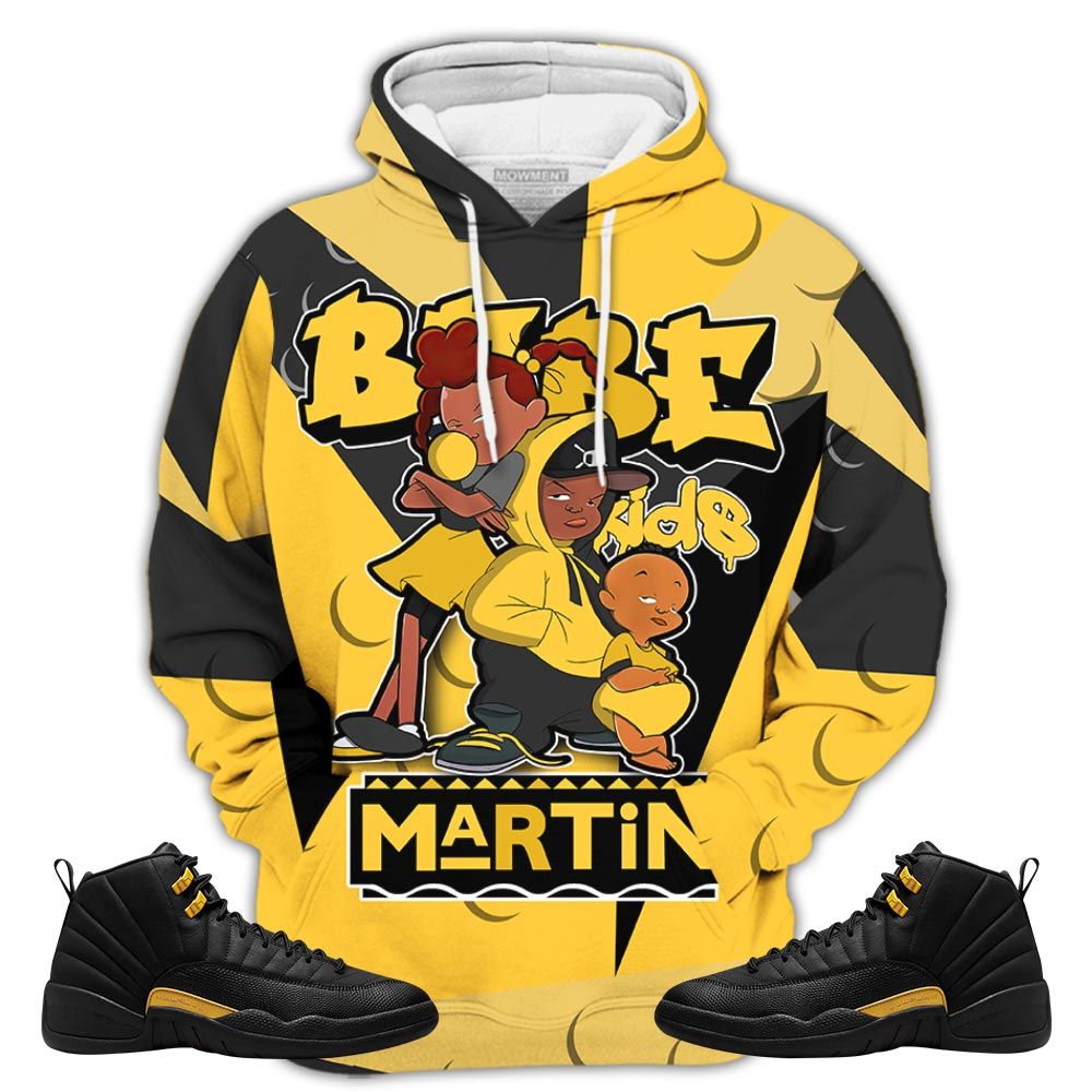 Streetwear Martin Babes Kids 90S Sneaker Shirt Match Black Taxi 12S, Jordan 12 Retro Black Taxi Hoodie Sweatshirt Tee All Over Print MKO Shirt