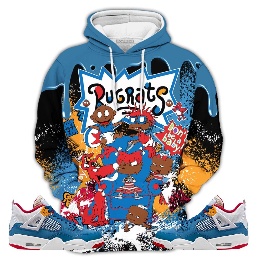 Streetwear Melanin Rugrats Kids Sneaker Shirt Match Retro Messy Room 4S, Jordan 4 Gs Messy Room Hoodie Sweatshirt Tee All Over Print MKO Shirt