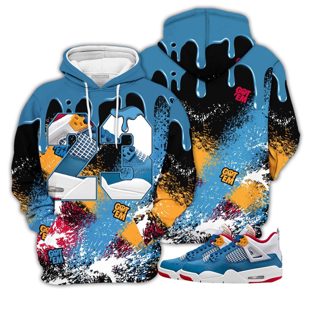 Streetwear Number 23 Drip Sneaker Shirt Match Retro Messy Room 4S, Jordan 4 Gs Messy Room Hoodie Sweatshirt Tee All Over Print MKO Shirt