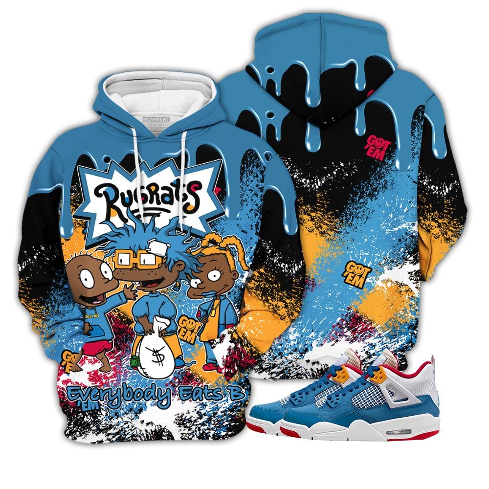 Streetwear Rugrats Everybody Eats B Sneaker Shirt Match Retro Messy Room 4S, Jordan 4 Gs Messy Room Hoodie Sweatshirt Tee All Over Print MKO Shirt