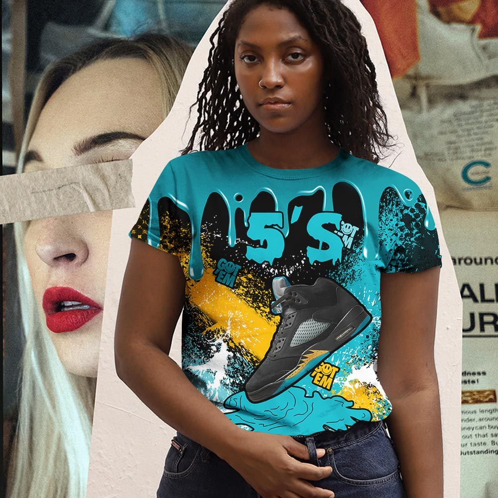 Streetwear Shoes Dripping Sneaker Shirt Match 2023 Retro Aqua 5S, Jordan 5 Aqua Hoodie Sweatshirt Tee All Over Print MKO Shirt Streetwear Shoes Dripping Sneaker Shirt Match 2023 Retro Aqua 5S, Jordan 5 Aqua Hoodie Sweatshirt Tee All Over Print MKO Shirt