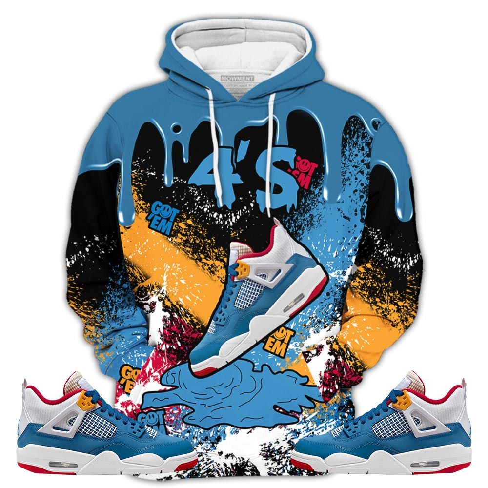 Streetwear Shoes Dripping Sneaker Shirt Match Retro Messy Room 4S, Jordan 4 Gs Messy Room Hoodie Sweatshirt Tee All Over Print MKO Shirt