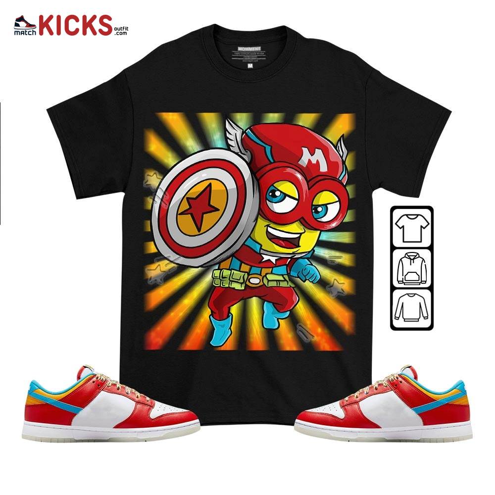 Super Hero American Drip Sneaker Shirt Match Fruity Pebbles Shoes, Dunk Low Fruity Pebbles MKO T-Shirt Super Hero American Drip Sneaker Shirt Match Fruity Pebbles Shoes, Dunk Low Fruity Pebbles MKO T-Shirt