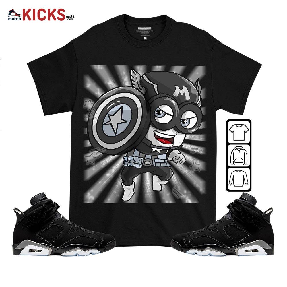 SuperHero American Drip Sneaker Shirt Match Black Chrome 6s, Jordan 6 Black Chrome MKO T-Shirt