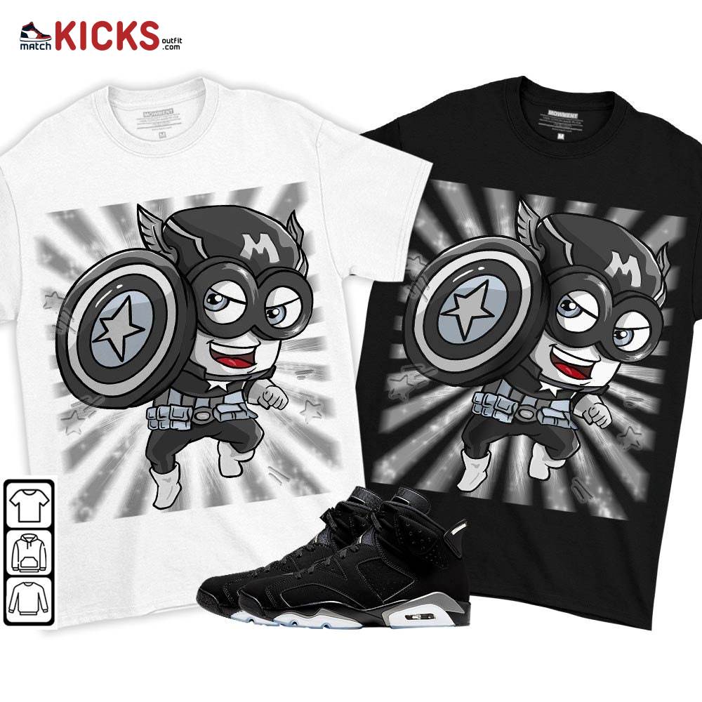 SuperHero American Drip Sneaker Shirt Match Black Chrome 6s, Jordan 6 Black Chrome MKO T-Shirt SuperHero American Drip Sneaker Shirt Match Black Chrome 6s, Jordan 6 Black Chrome MKO T-Shirt