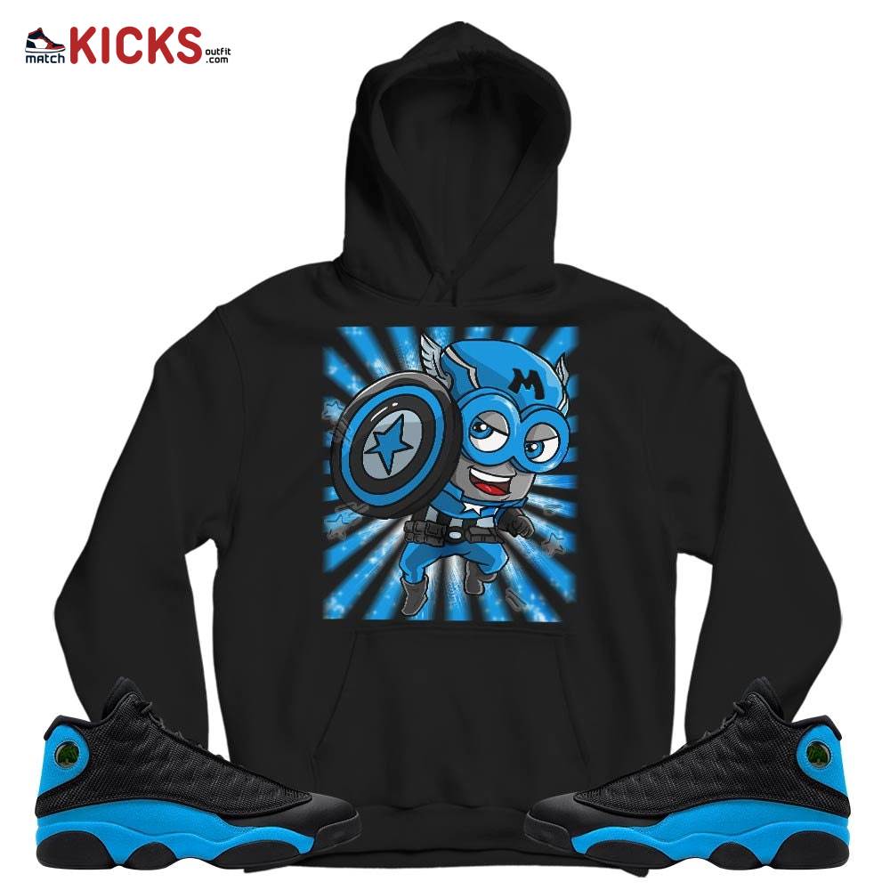SuperHero American Drip Sneaker Shirt Match Black University Blue 13s, Jordan 13 Black University Blue 2022 MKO T-Shirt SuperHero American Drip Sneaker Shirt Match Black University Blue 13s, Jordan 13 Black University Blue 2022 MKO T-Shirt