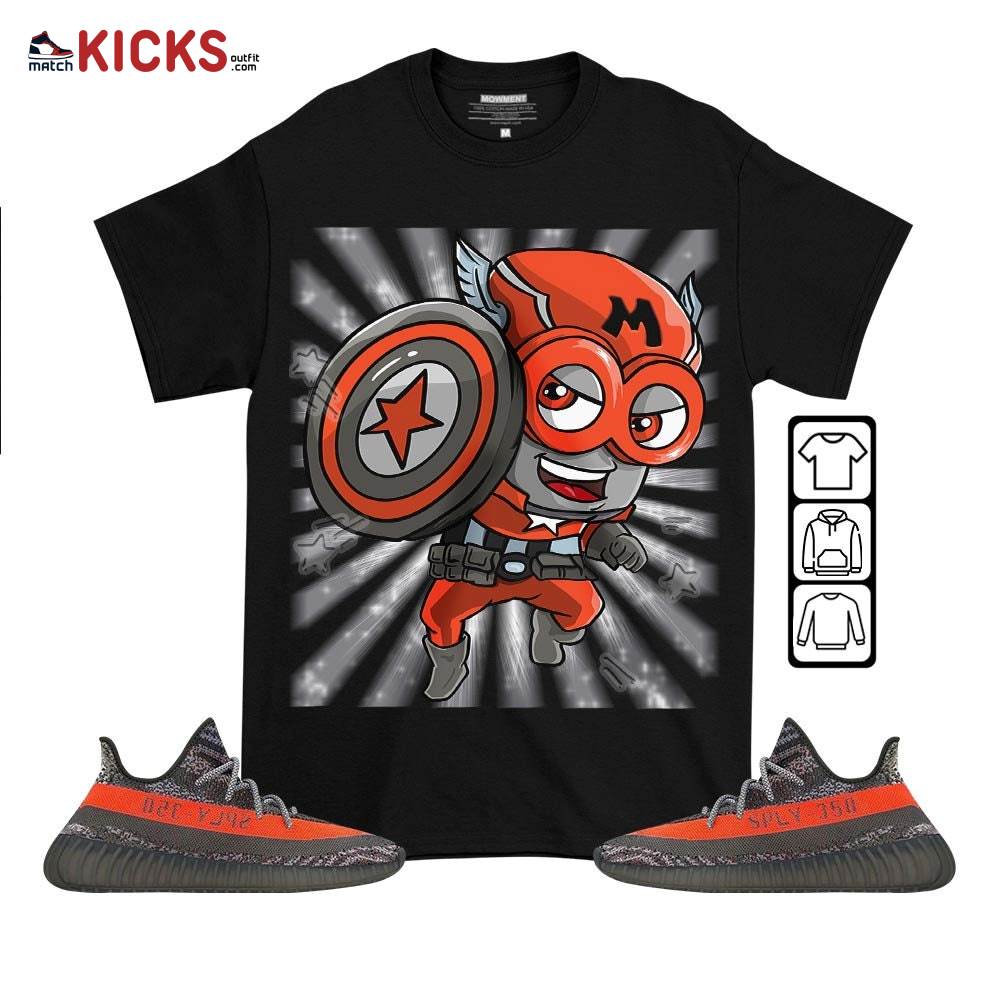 SuperHero American Drip Sneaker Shirt Match Boost 350 V2 Dark Beluga, Yeezy 350 V2 Carbon Beluga MKO T-Shirt