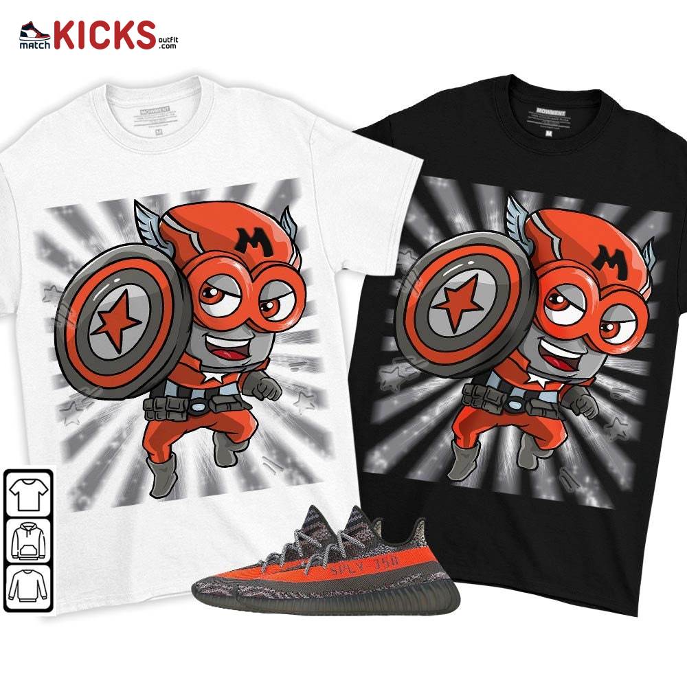SuperHero American Drip Sneaker Shirt Match Boost 350 V2 Dark Beluga, Yeezy 350 V2 Carbon Beluga MKO T-Shirt