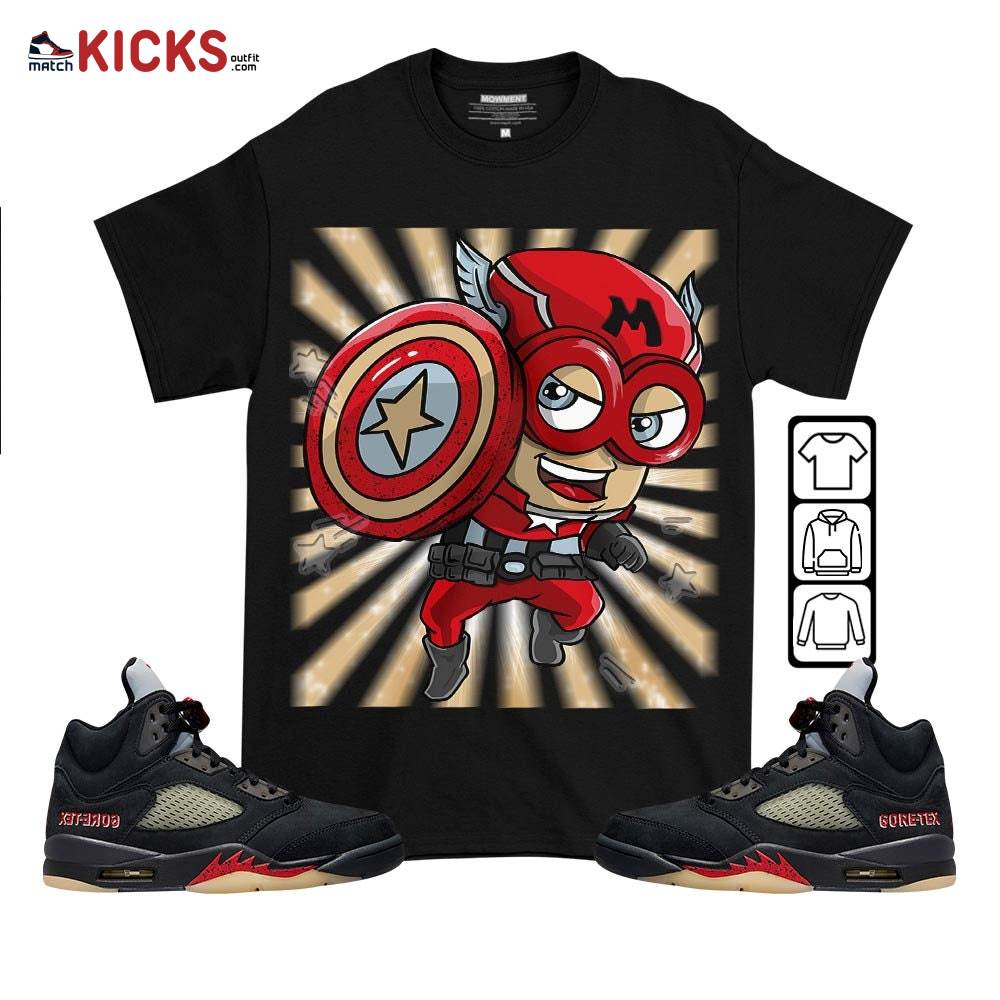 SuperHero American Drip Sneaker Shirt Match Gore-Tex 5s, Jordan 5 GORE-TEX Off Noir MKO T-Shirt