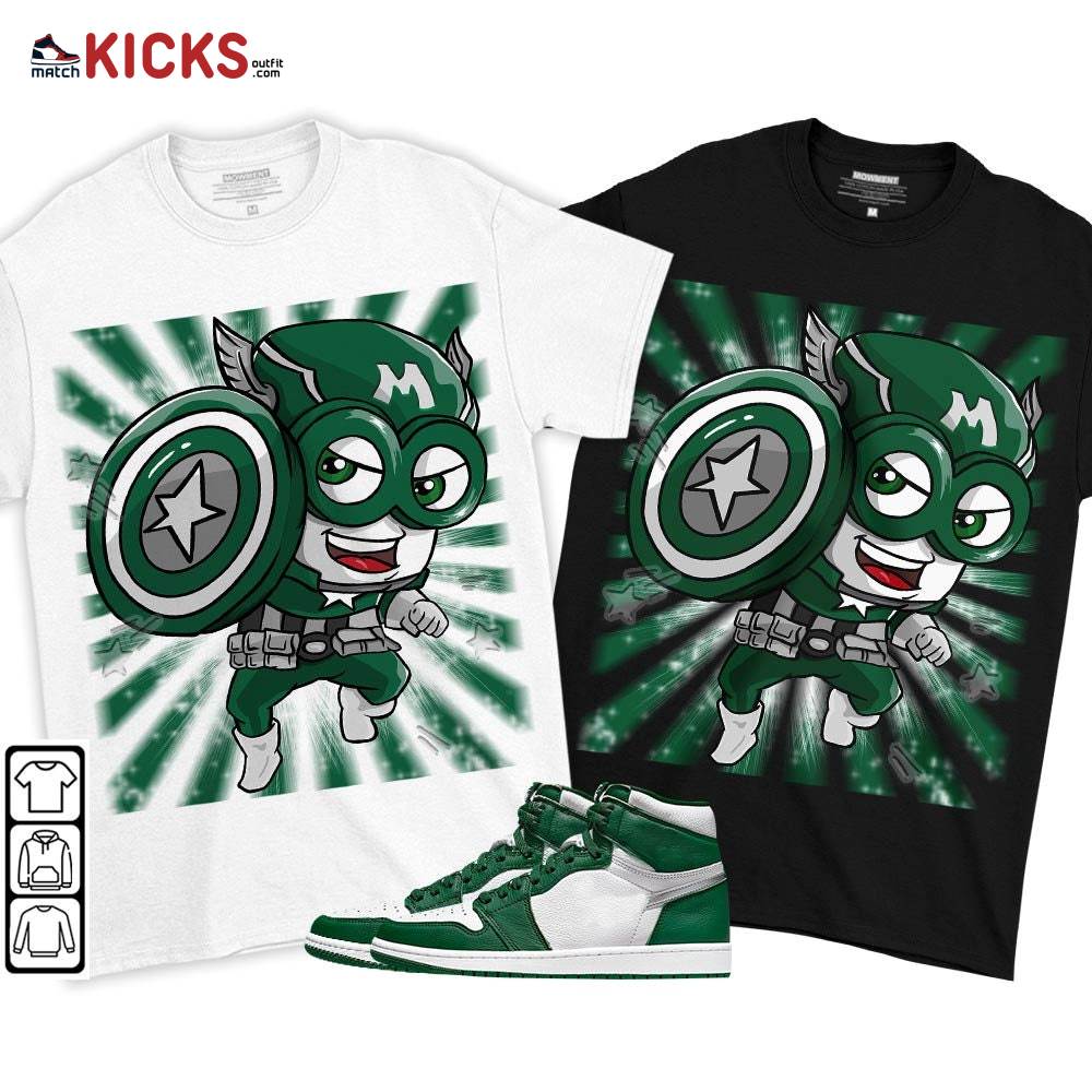 SuperHero American Drip Sneaker Shirt Match High Gorge Green 1s, Jordan 1 Retro High Gorge Green MKO T-Shirt SuperHero American Drip Sneaker Shirt Match High Gorge Green 1s, Jordan 1 Retro High Gorge Green MKO T-Shirt