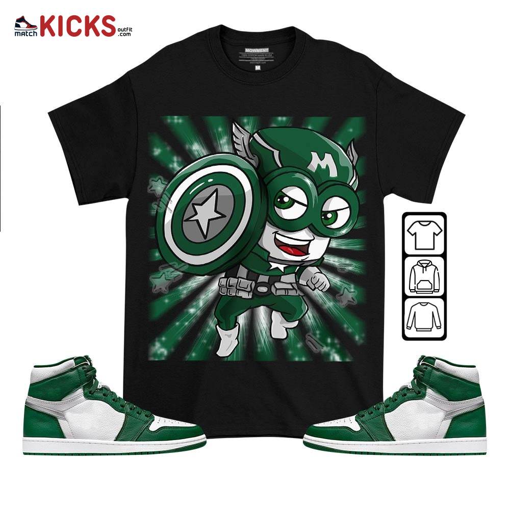 SuperHero American Drip Sneaker Shirt Match High Gorge Green 1s, Jordan 1 Retro High Gorge Green MKO T-Shirt