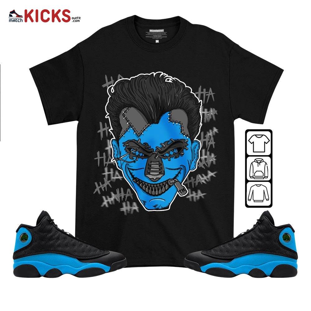 Supervillain 90s Sneaker Shirt Match Black University Blue 13s, Jordan 13 Black University Blue 2022 MKO T-Shirt
