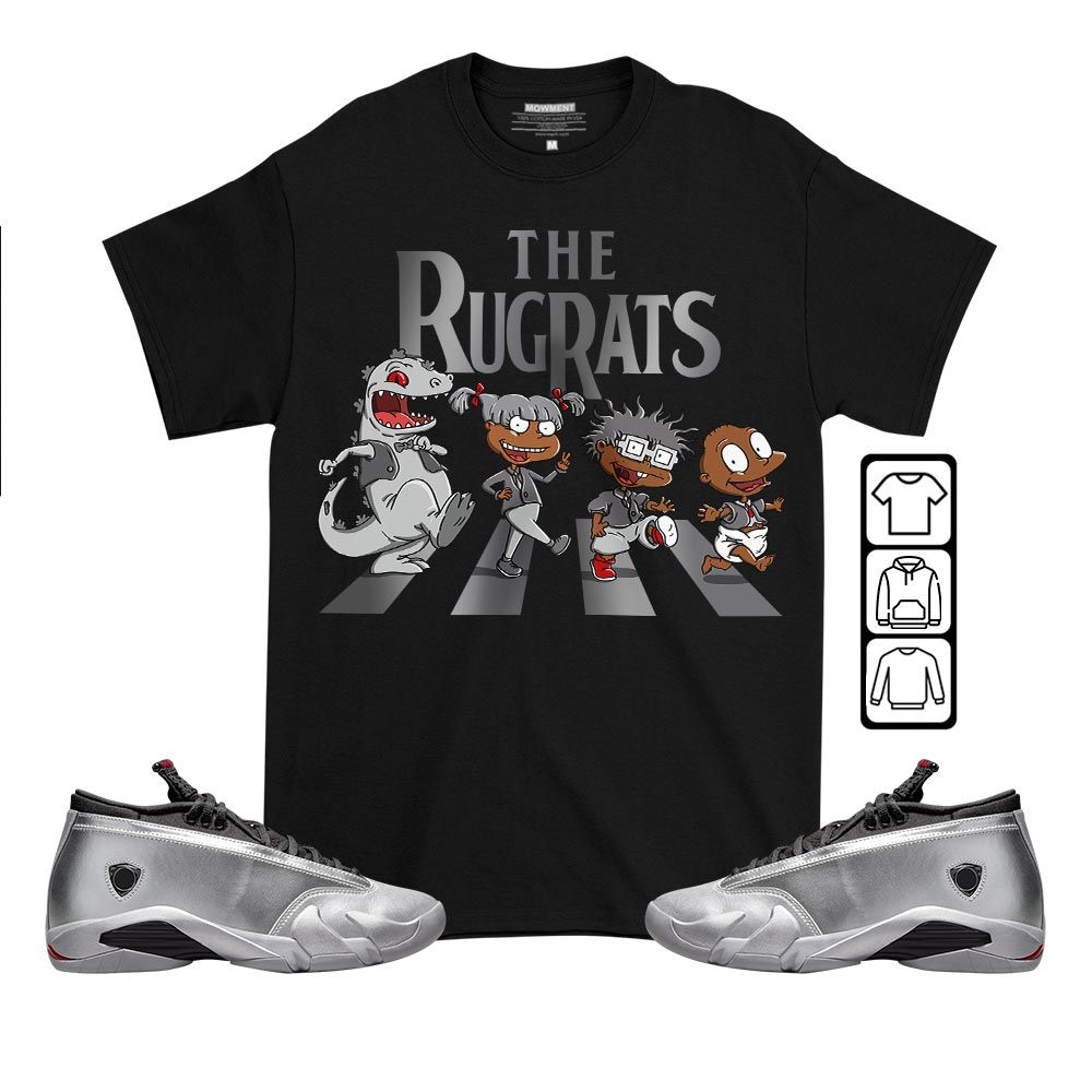 The Cartoon 90s Sneaker Shirt Match 14 Low Metallic Silver, Jordan 14 Metallic Silver MKO T-Shirt The Cartoon 90s Sneaker Shirt Match 14 Low Metallic Silver, Jordan 14 Metallic Silver MKO T-Shirt