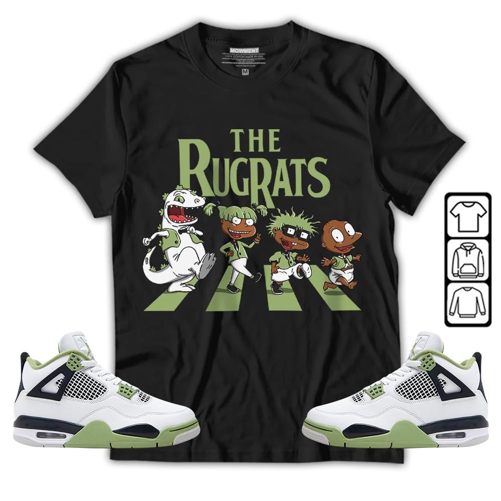 The Cartoon 90s Sneaker Shirt Match Retro Oil Green 4s, Jordan 4 Oil Green MKO T-Shirt
