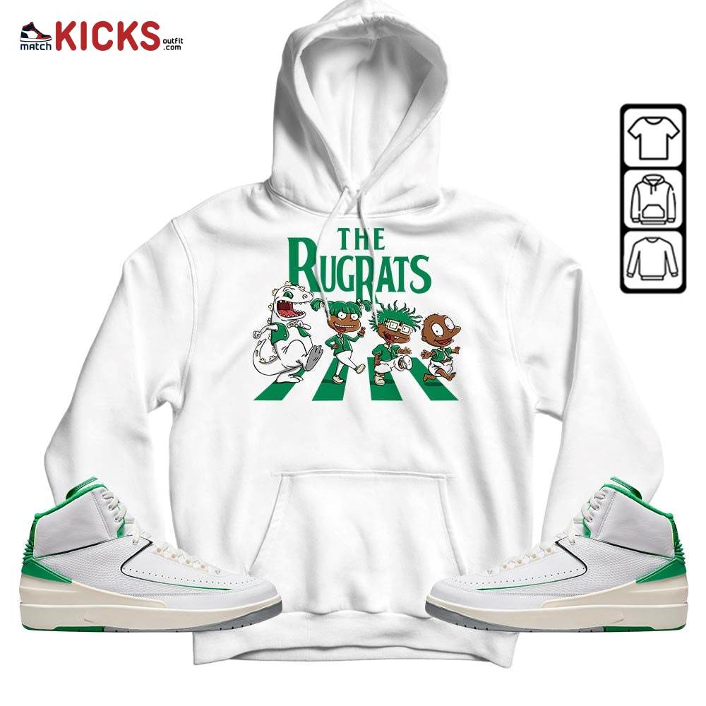 The Rugrats Sneaker Shirt Match Lucky Green 2s, Jordan 2 Lucky Green MKO Hoodie
