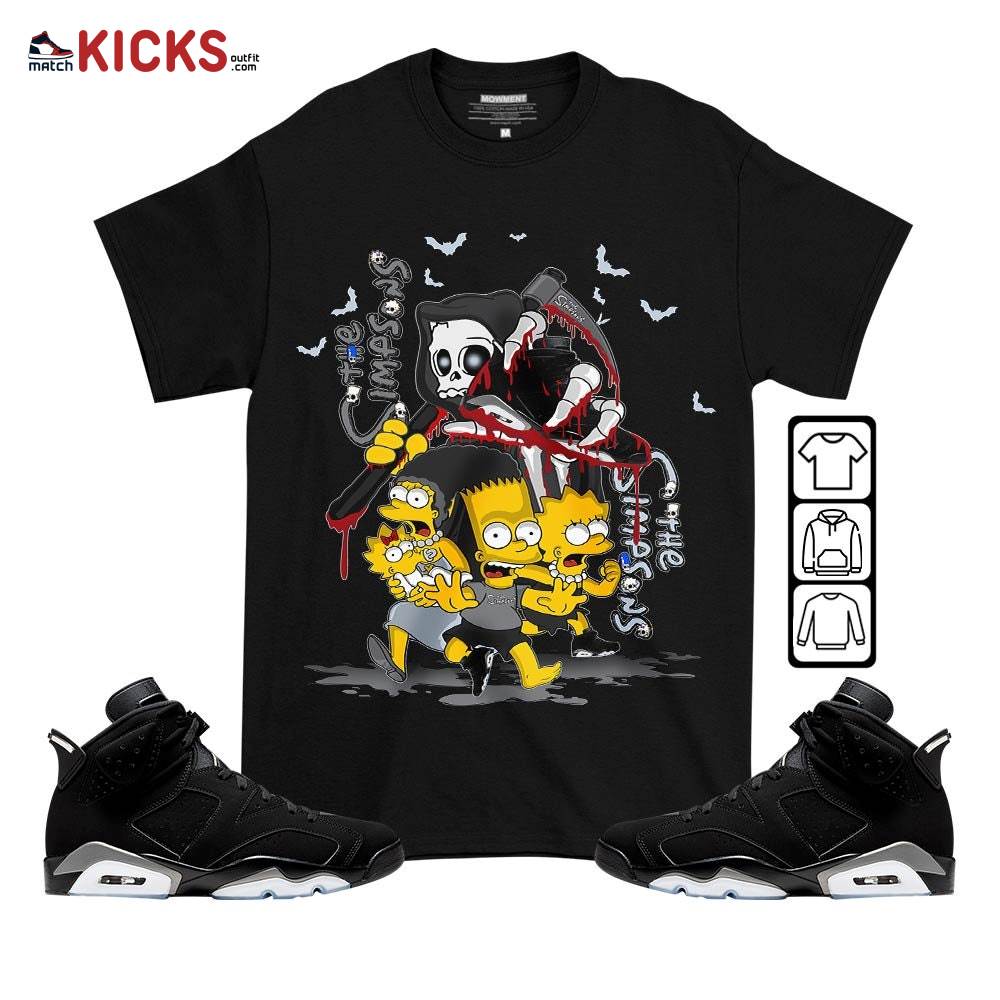 The simpson death Sneaker Shirt Match Black Chrome 6s, Jordan 6 Black Chrome MKO T-Shirt