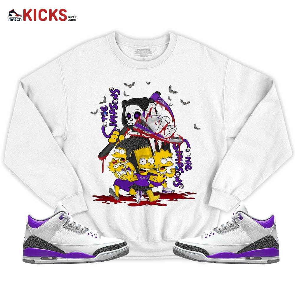 The simpson death Sneaker Shirt Match Dark Iris 3s, Jordan 3 Retro Dark Iris MKO T-Shirt