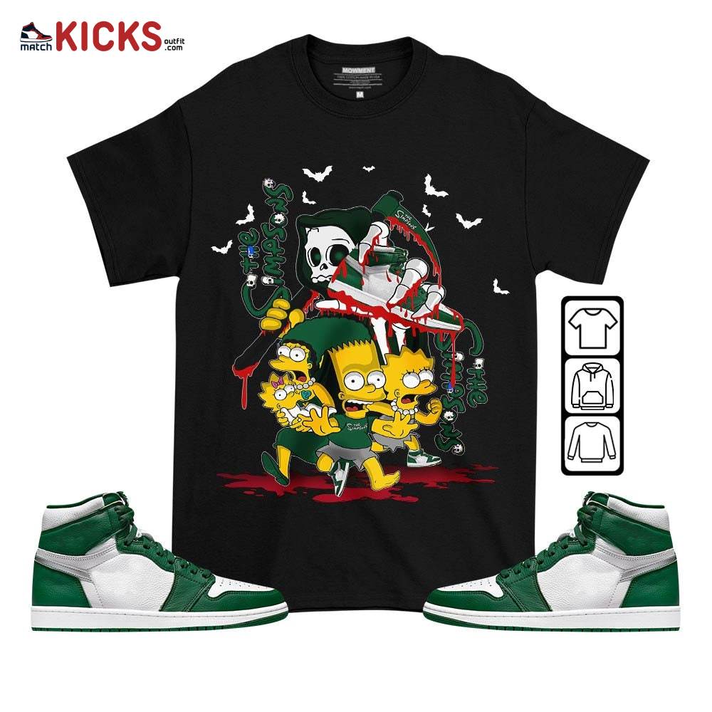 The simpson death Sneaker Shirt Match High Gorge Green 1s, Jordan 1 Retro High Gorge Green MKO T-Shirt