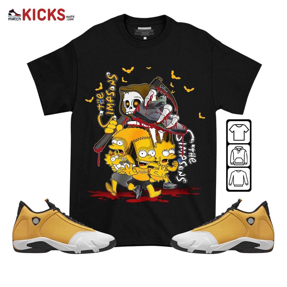 The simpson death Sneaker Shirt Match Light Ginger 14s, Jordan 14 Retro Light Ginger MKO T-Shirt