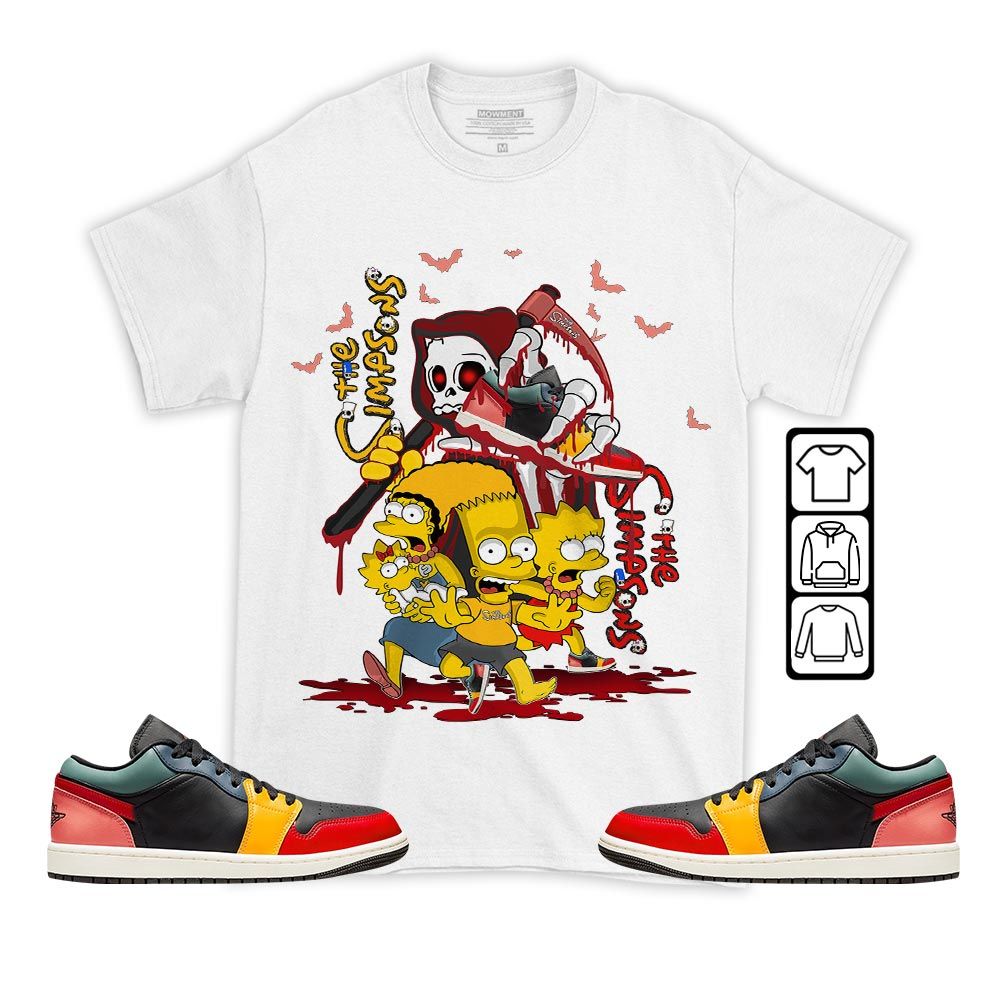 The simpson death Sneaker Shirt Match SE Black Multi 1s, Jordan 1 Low Black Fire Red Taxi MKO T-Shirt The simpson death Sneaker Shirt Match SE Black Multi 1s, Jordan 1 Low Black Fire Red Taxi MKO T-Shirt
