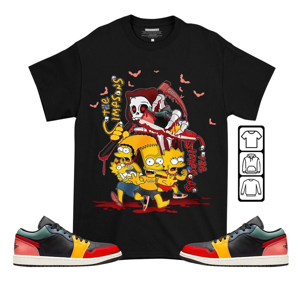 The simpson death Sneaker Shirt Match SE Black Multi 1s, Jordan 1 Low Black Fire Red Taxi MKO T-Shirt The simpson death Sneaker Shirt Match SE Black Multi 1s, Jordan 1 Low Black Fire Red Taxi MKO T-Shirt