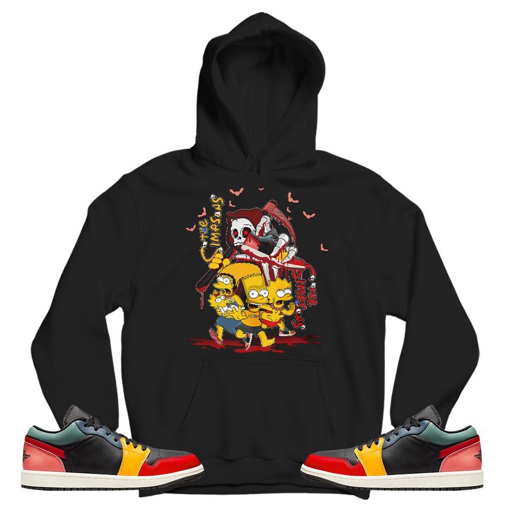 The simpson death Sneaker Shirt Match SE Black Multi 1s, Jordan 1 Low Black Fire Red Taxi MKO T-Shirt