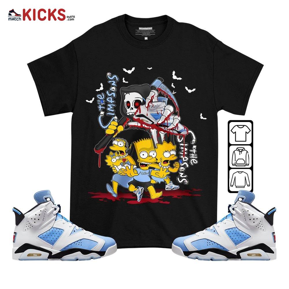 The simpson death Sneaker Shirt Match University Blue 6s, Jordan 6 University Blue MKO T-Shirt