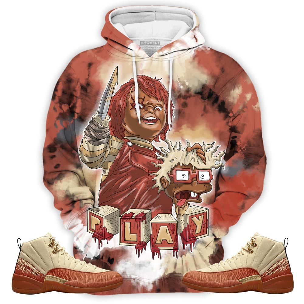 Tiedye Chucky Cartoon 90S Kills Halloween Sneaker Shirt Match Eastside Golf 12S, Jordan 12 Retro Eastside Golf Hoodie Sweatshirt Tee All Over Print MKO Shirt