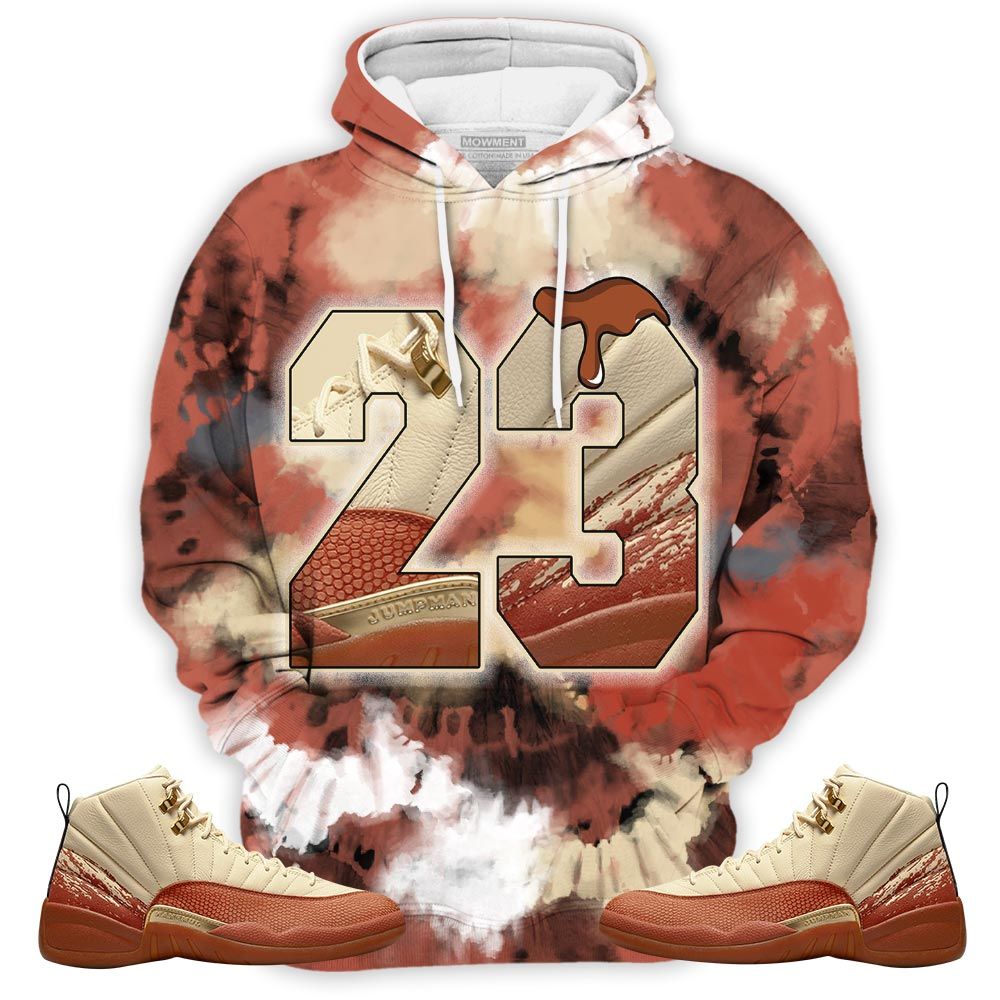 Tiedye Design Number 23 Drip Shoes Sneaker Shirt Match Eastside Golf 12S, Jordan 12 Retro Eastside Golf Hoodie Sweatshirt Tee All Over Print MKO Shirt