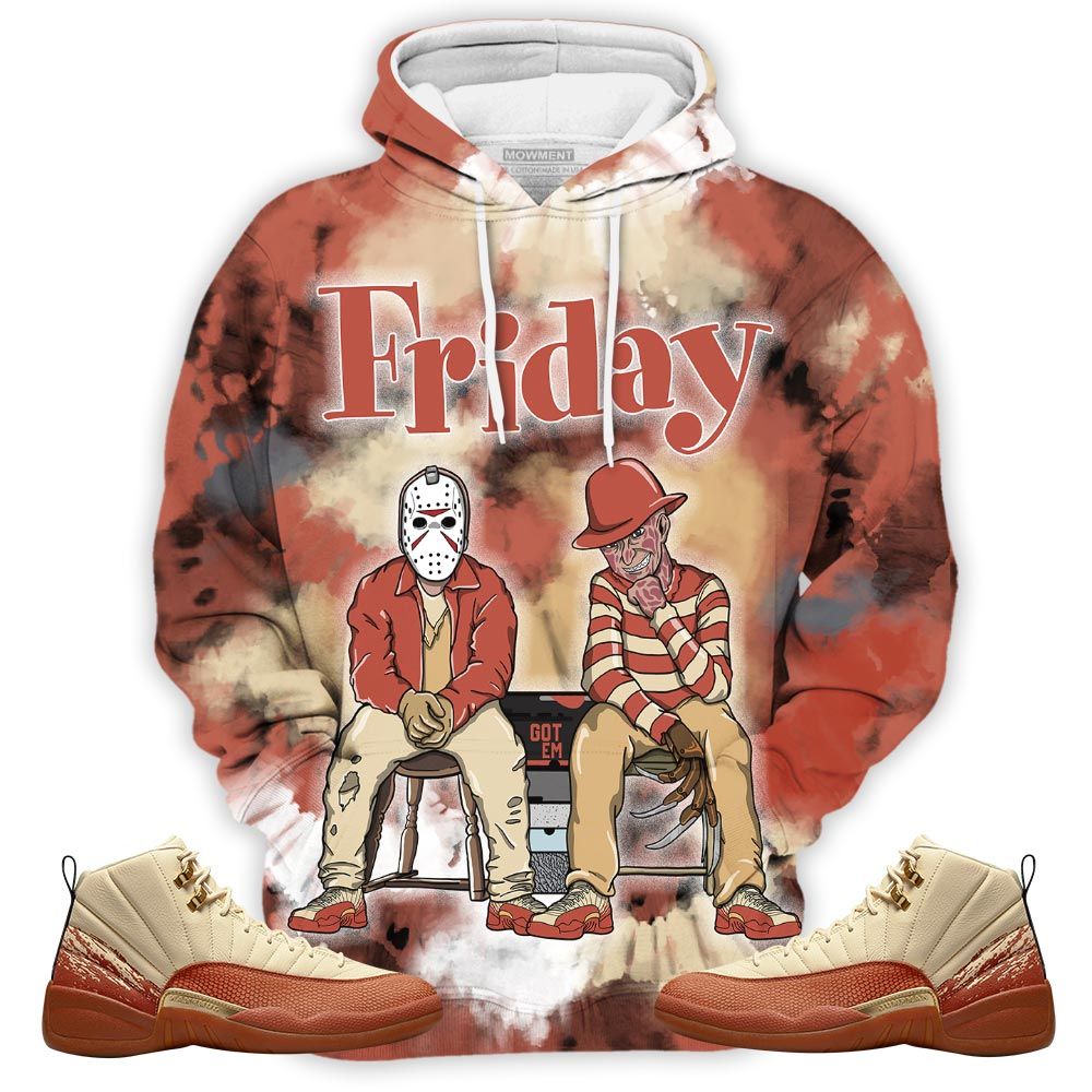 Tiedye Friday Horror Sneaker Shirt Match Eastside Golf 12S, Jordan 12 Retro Eastside Golf Hoodie Sweatshirt Tee All Over Print MKO Shirt