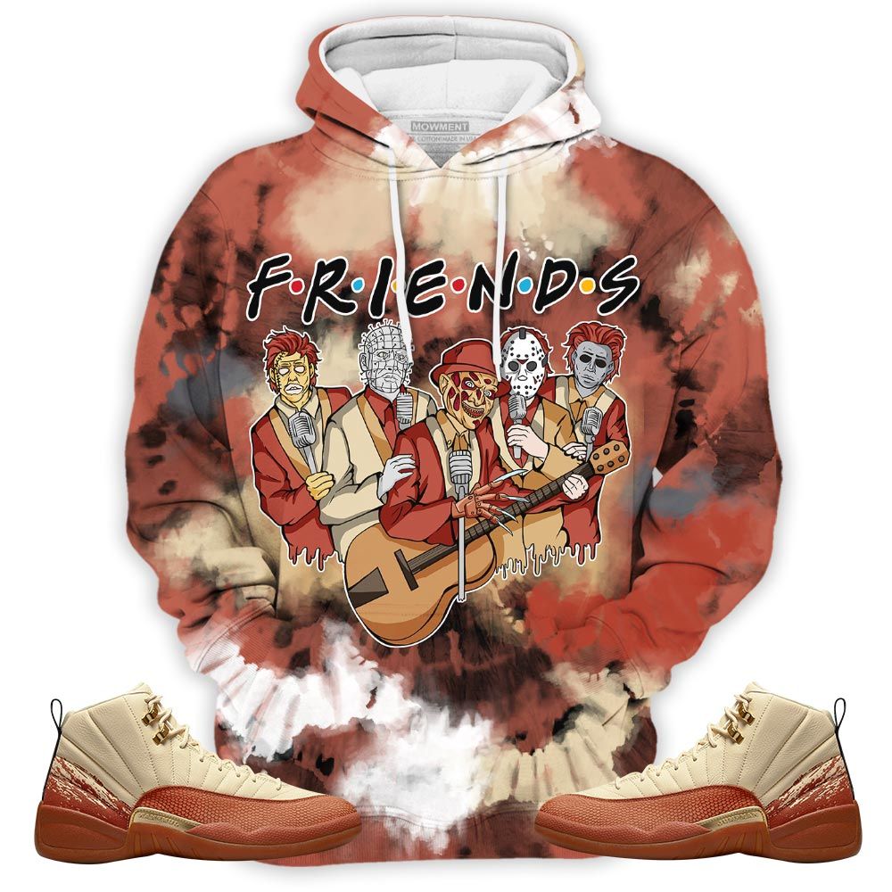 Tiedye Friend Horror Drip Sneaker Shirt Match Eastside Golf 12S, Jordan 12 Retro Eastside Golf Hoodie Sweatshirt Tee All Over Print MKO Shirt
