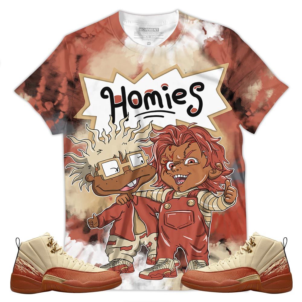 Tiedye Melanin Kids 90S Rugrats Chucky Cartoon 90S Homie Sneaker Shirt Match Eastside Golf 12S, Jordan 12 Retro Eastside Golf Hoodie Sweatshirt Tee All Over Print MKO Shirt