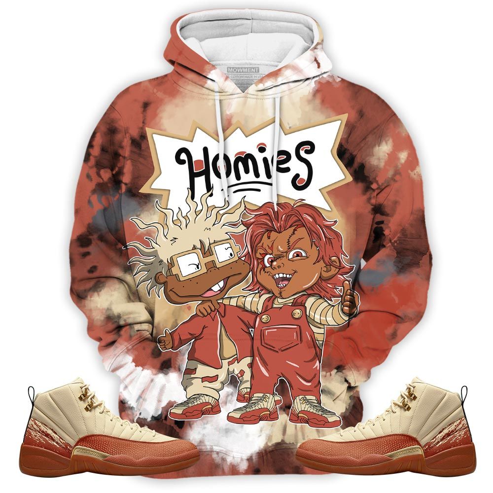 Tiedye Melanin Kids 90S Rugrats Chucky Chuckie Homie Sneaker Shirt Match Eastside Golf 12S, Jordan 12 Retro Eastside Golf Hoodie Sweatshirt Tee All Over Print MKO Shirt
