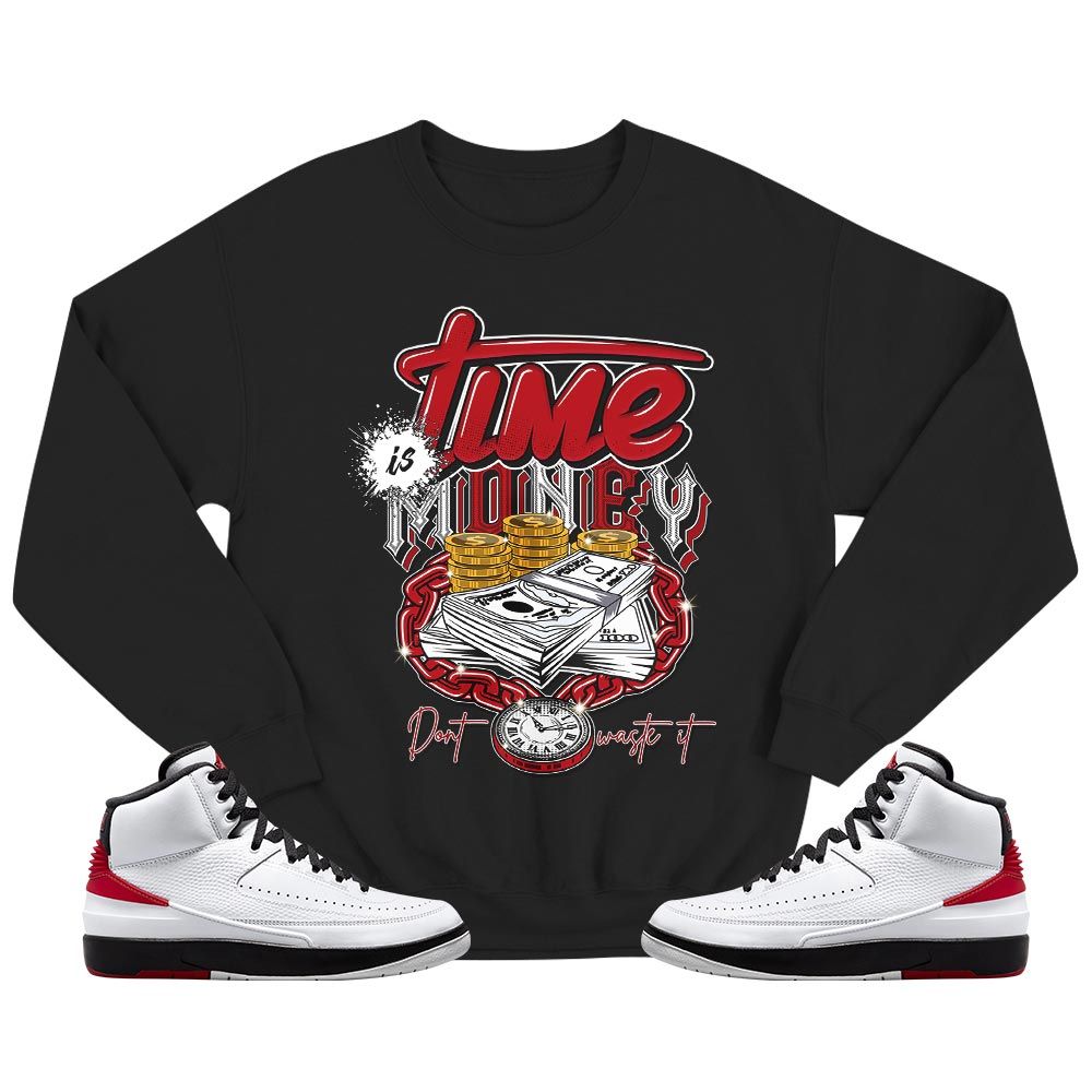 Time is Money Sneaker Shirt Match 2 Chicago Varsity Red, Jordan Retro 2 Chicago MKO T-Shirt Time is Money Sneaker Shirt Match 2 Chicago Varsity Red, Jordan Retro 2 Chicago MKO T-Shirt
