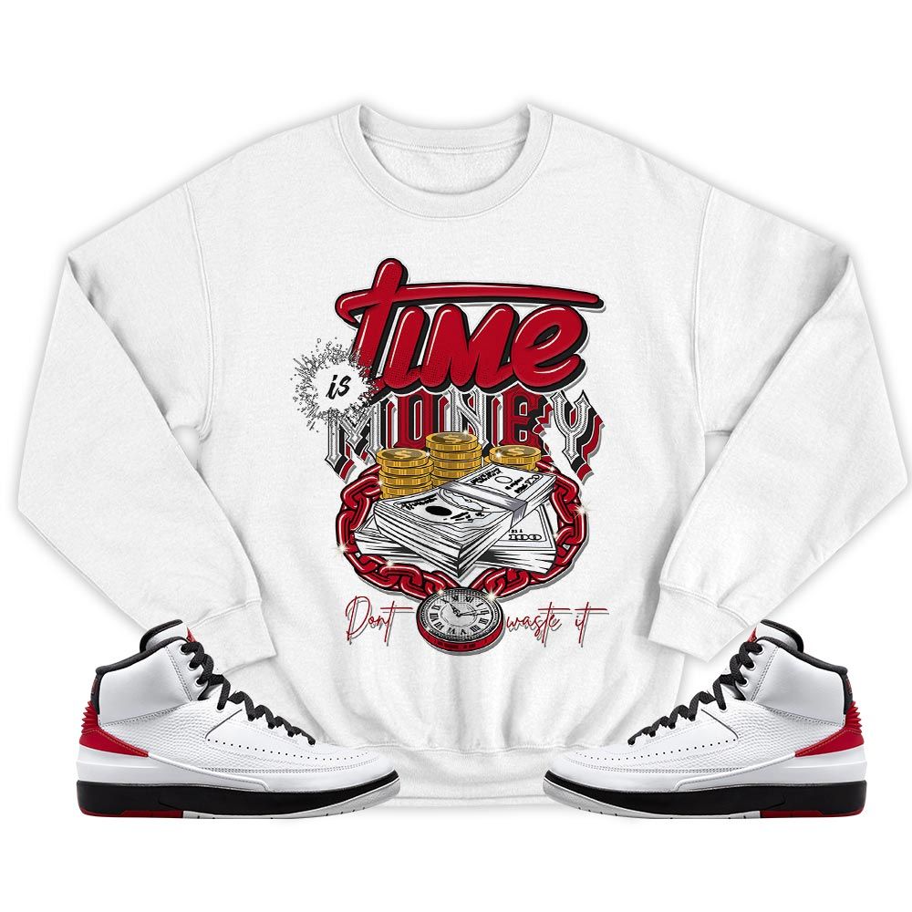 Time is Money Sneaker Shirt Match 2 Chicago Varsity Red, Jordan Retro 2 Chicago MKO T-Shirt Time is Money Sneaker Shirt Match 2 Chicago Varsity Red, Jordan Retro 2 Chicago MKO T-Shirt