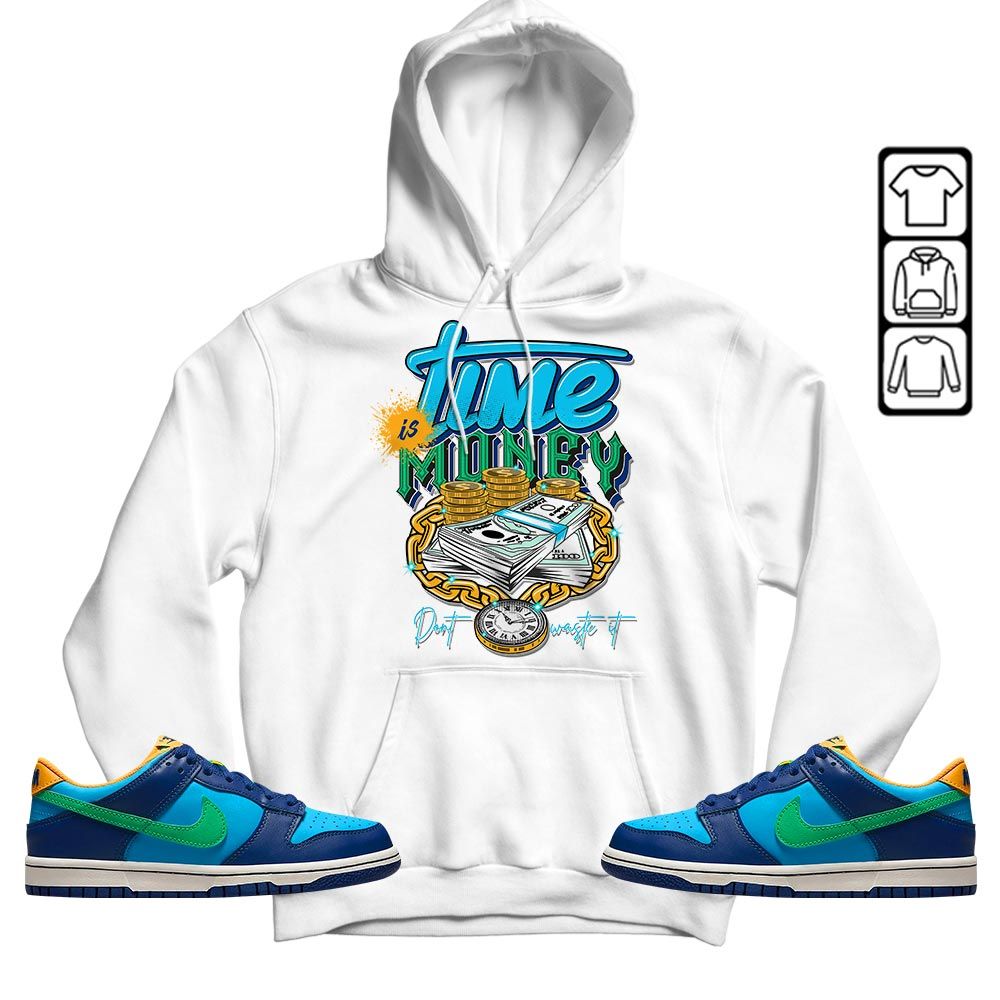 Time is Money Sneaker Shirt Match Dunk Low GS Kyrie, Dunk Low GS Electric Algae MKO T-Shirt