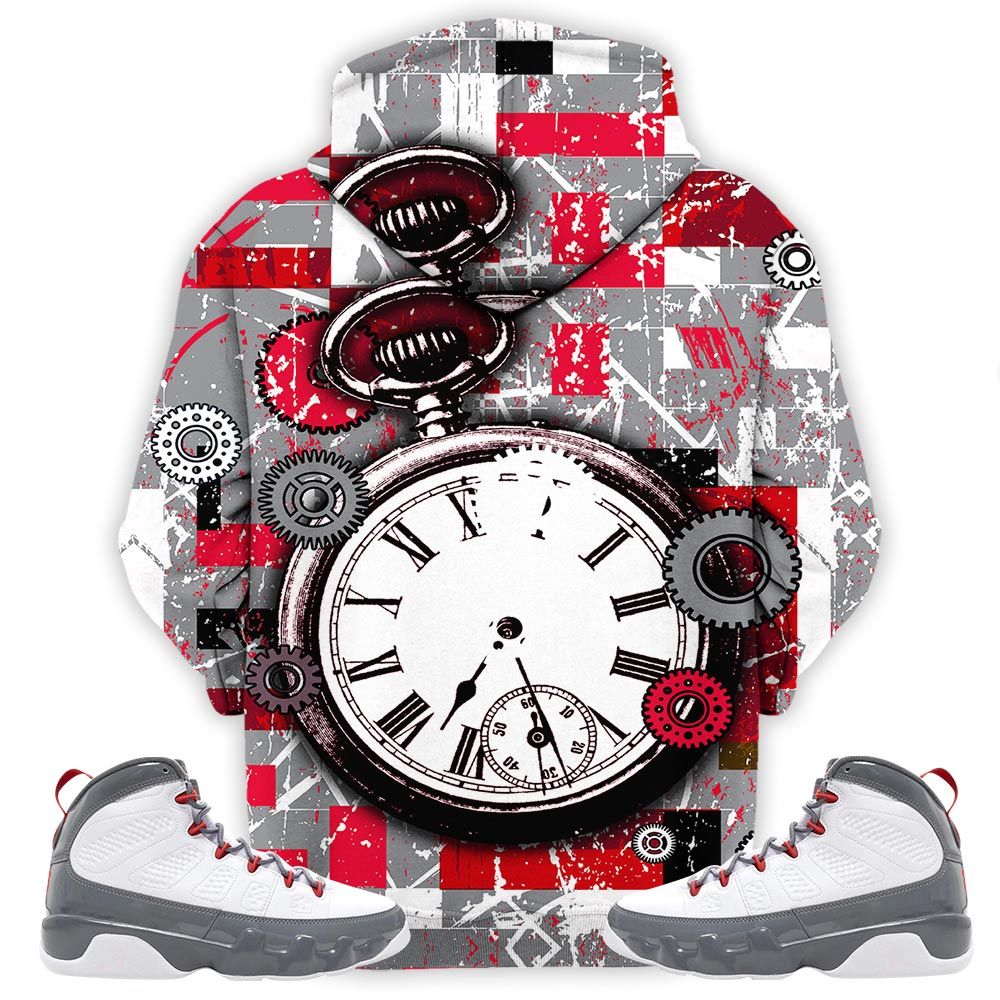 Time Is Money Sneaker Shirt Match Fire Red 9S, Jordan 9 Retro Fire Red Hoodie Sweatshirt Tee All Over Print MKO Shirt