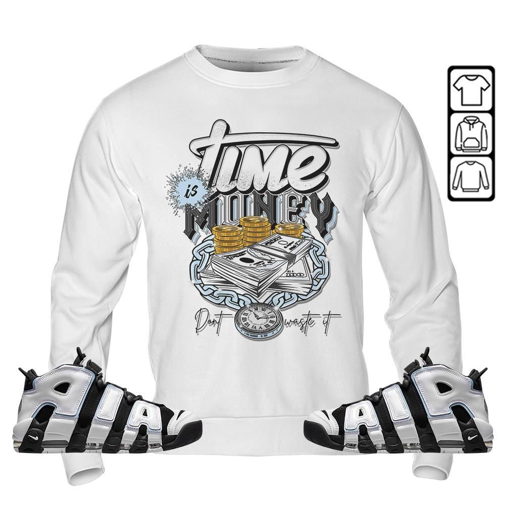 Time is Money Sneaker Shirt Match Uptempo Cobalt Bliss, Air More Uptempo Cobalt Bliss MKO T-Shirt Time is Money Sneaker Shirt Match Uptempo Cobalt Bliss, Air More Uptempo Cobalt Bliss MKO T-Shirt
