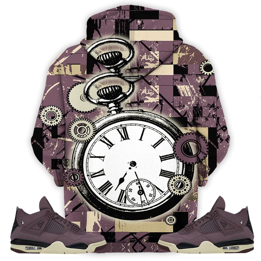 Time Is Money Sneaker Shirt Match Violet Ore 4S, Jordan 4 A Ma Maniere Violet Ore Hoodie Sweatshirt Tee All Over Print MKO Shirt