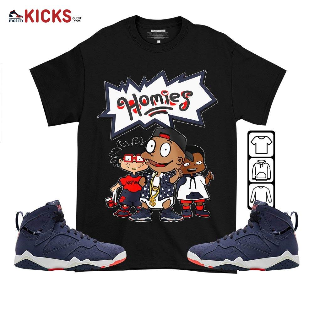 Tommy Homies Sneaker Shirt Match 7 Neutral Indigo, Jordan 7 Quai 54 MKO T-Shirt