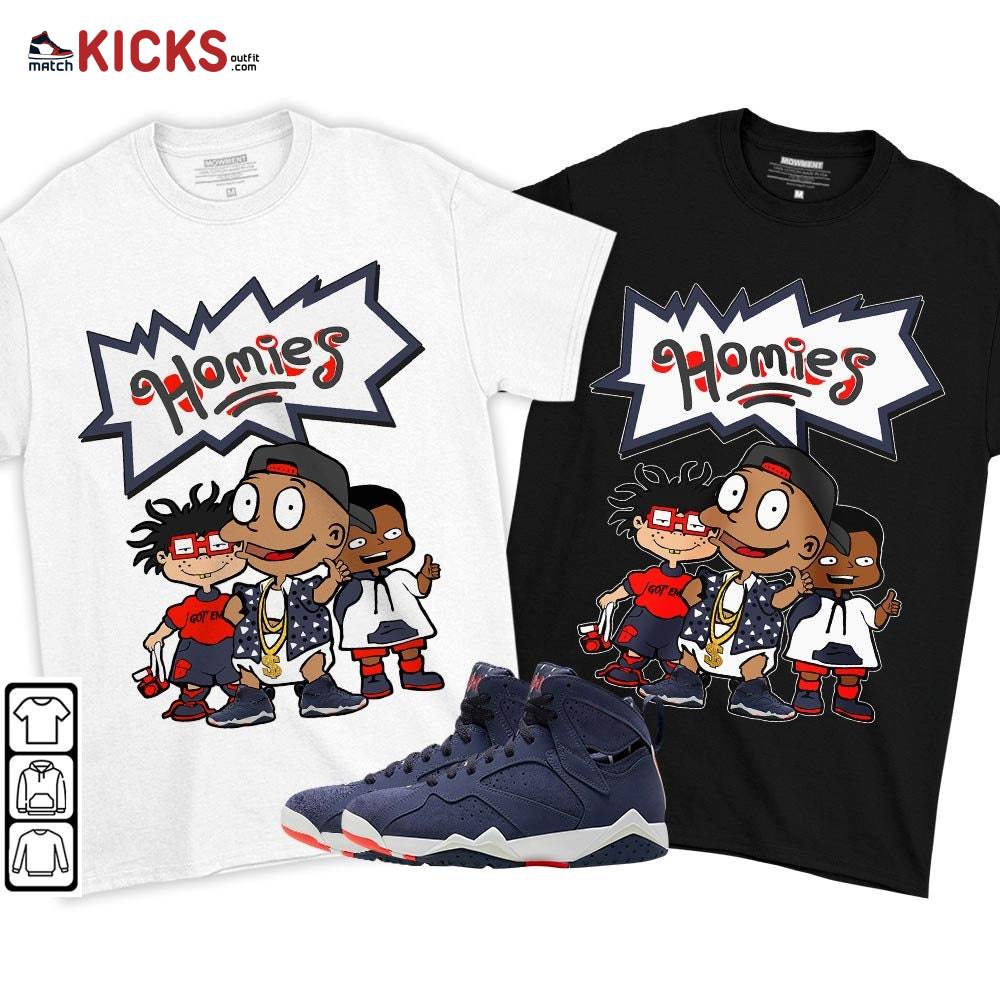 Tommy Homies Sneaker Shirt Match 7 Neutral Indigo, Jordan 7 Quai 54 MKO T-Shirt