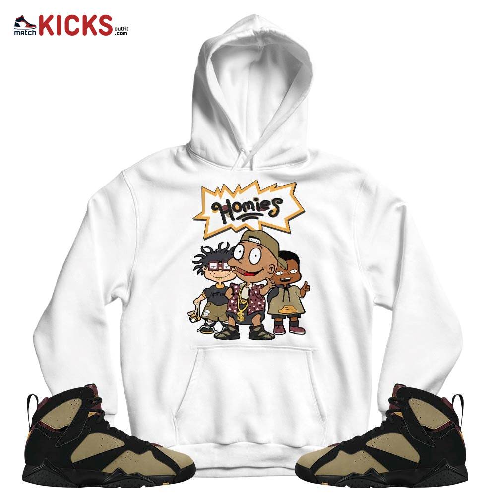 Tommy Homies Sneaker Shirt Match Black Cherrywood 7s, Jordan 7 Black Olive MKO T-Shirt Tommy Homies Sneaker Shirt Match Black Cherrywood 7s, Jordan 7 Black Olive MKO T-Shirt