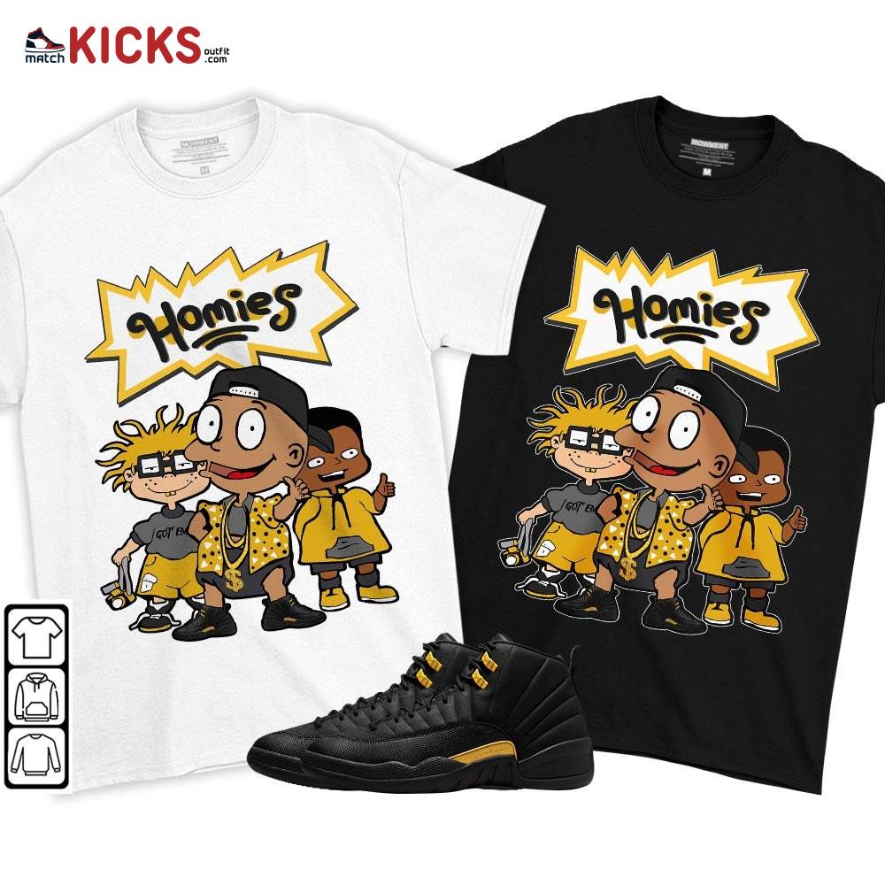 Tommy Homies Sneaker Shirt Match Black Taxi 12s, Jordan 12 Retro Black Taxi MKO T-Shirt Tommy Homies Sneaker Shirt Match Black Taxi 12s, Jordan 12 Retro Black Taxi MKO T-Shirt